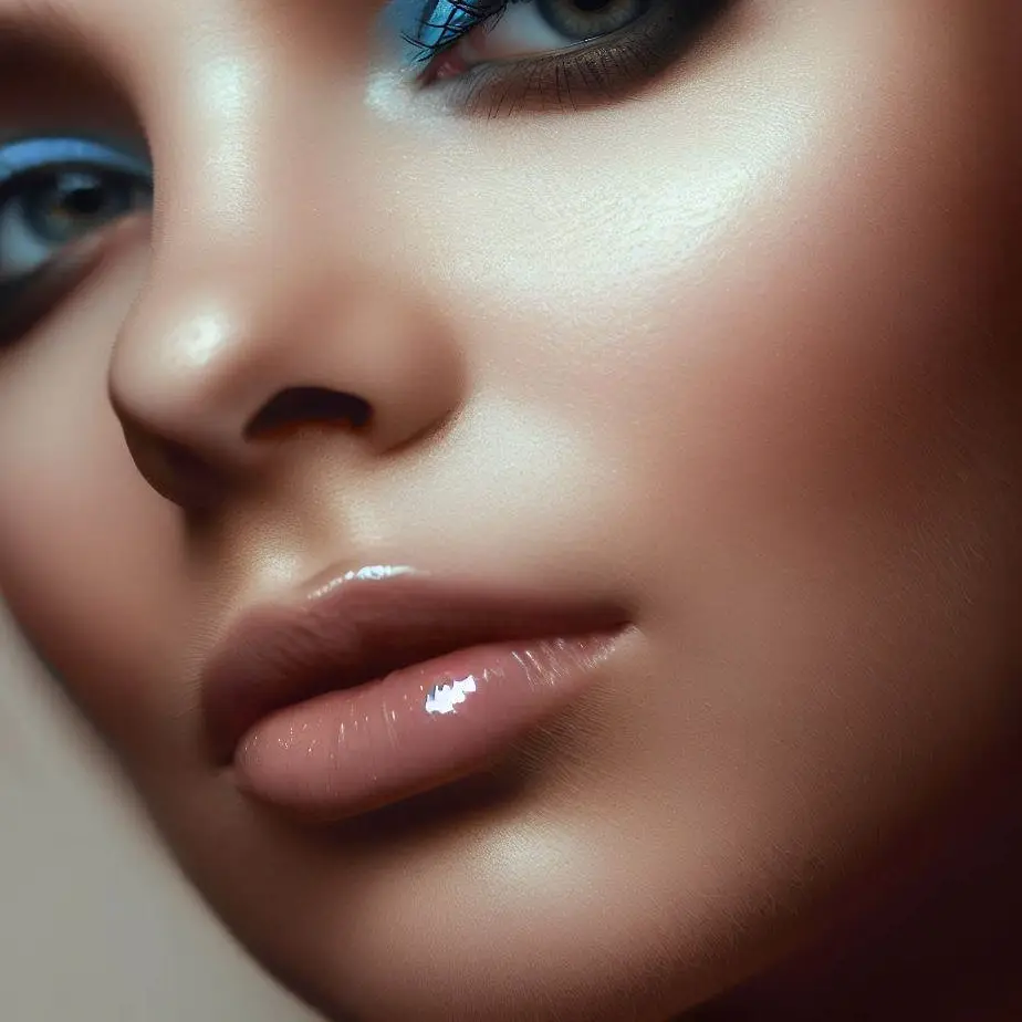 Makijaż z niebieskim akcentem